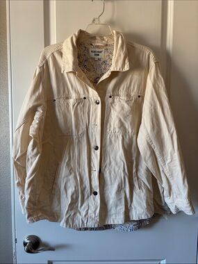 Velvet Heart Cream Button-Front Denim Shacket